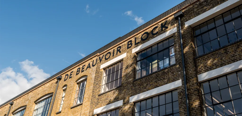 Outside view of De Beauvoir Block in Hackney